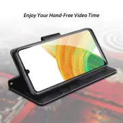 Hanman Samsung Galaxy A33 5G Leather Case Wallet Black