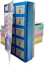PaulStore 6/12 Books of 1-1000 Cloakroom Raffle Tombola Draw Tickets Numbered Mixed colours (12)