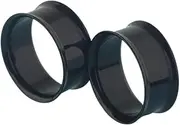 [Decentraland] 2 Pcs Black Simplicity Acrylic Double Flared Ear Gauges Ear Plugs Tunnels Body Piercing Jewelry 2g(6mm)