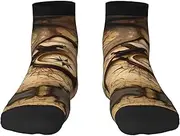 [YANYU] Compass And Old World Map Print Workout Everyday Socks For Men And Women All Seasons Comfortable Adult Socks