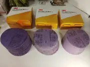 3M Cubitron || 80/180/220 grit Sanding Hookit Pads, 5 in Dia, 3 Boxs.50ct ea.
