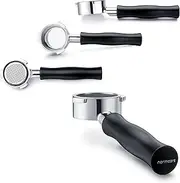 [Normcore] 51mm Naked Bottomless Portafilter 3 Ears Fits Delonghi Dedica EC680 and EC685, and Smeg & EUPA Coffee Machines with Anodized Aluminum Handle - Included Portafilter Filter Basket