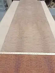 Makore Pommele Quilted Figured wood veneer 32" x 106" with paper backer 1/40"