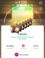 Pokémon Shiny Dynamax Falinks - GO TRADE 20k - Registered Shiny Falinks require