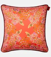 [Etro] Etro Floral cotton jacquard cushion One Size orange