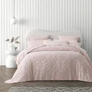 Bianca Ella Blush Cotton Soft Chenille Cozy Comfort Lightweight Bedspread Set