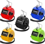 PETKNOWS Handheld Mechanical Counter Clicker, 5 Pcs 4-Digital Number Tally Click Counter for School Event Golf Sports Office Stadium