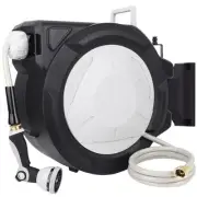Retractable Garden Hose Reel 1/2 Inch x 100 ft, Wall Mounted Heavy Duty