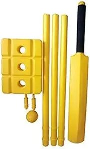 Kalindri Sports Yellow Cricket Set with Bat,Stump,Ball for Boys Long Without Cover