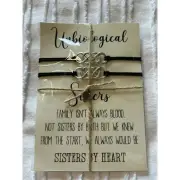 NEW Unbiological Sisters Bracelet Gift Friends Friendship Silver Carrie & Clover