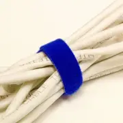 10 Inch Hook and Loop Reusable Strap Cable Cord Wire Ties 100 Pack Blue