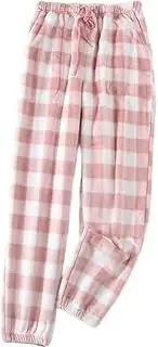 [Generic] Women's Buffalo Plaid Print Fuzzy Pajama Pants Loungewear Sleep Pants