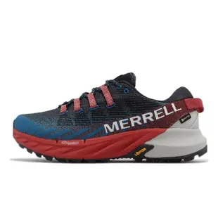 【MERRELL】越野跑鞋 Agility Peak 4 GTX 男鞋 藍 紅 防水 運動鞋 戶外 Vibram(ML067459)