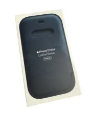 Genuine Apple Leather Sleeve Case w/ MagSafe For iPhone 12 Mini Baltic Blue NIB