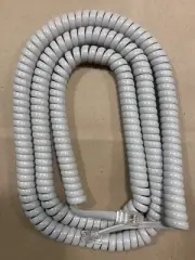 25' FT Phone Curly Coil Cord Grey Gray Aastra Executone Macrotel Nortel Comdial