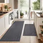 Kitchen Rugs Non-Slip Washable Rug Sets of 2, Machine Washable Kitchen Mats A...