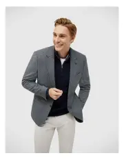[Politix] Two-toned Houndstooth Blazer in Navy