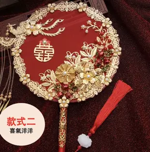 婚禮扇子 中式扇子 國風婚禮扇子 婚禮小物 中式婚服配件 漢服配扇 扇子禮盒＋扇架 (6.3折)