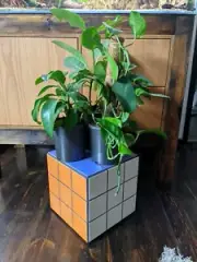 Ceramic Rubix Cube Plant Stand/ Side Table