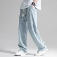 在飛比找momo購物網優惠-【D.studio】韓版寬鬆墜感直筒牛仔褲(寬褲褲子長褲休閒