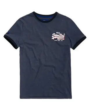 跩狗嚴選 極度乾燥 Superdry Cali T-shirt 重磅 圓領 短袖 T恤 普林斯頓藍 中Logo 牛仔藍灰 撞色 T30