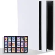9 Pocket Trading Card Binder Holder Folder with Protective Sleeves Yugioh Card Case Collector Card Album for Trading Card Album Folder Double Sides Pocket Binder for YuGiOh MTG and TCG (White)