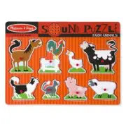 Melissa & Doug Sound Puzzle Farm Animals 8 Pieces - Quality Educational Toy - Ne