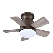 Evaluna 24 in. Integrated LED Indoor Bronze Flush Mount Ceiling Fan with Light