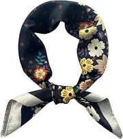 [Julunar] Silk Scarf for Women and Men with Double-sided Different Patterns Head Scarves Hair Wraps for Sleeping