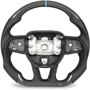 Carbon Fiber Steering Wheel Perforated Leather Replacement Compatible With Dodge Challenger Charger SRT HELLCAT 2015‑2022