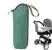 Ynnhik Insulated Milk Bottle Carrier, Insulated Baby Bottle Cover, Nursing Bottle Cooler Heat Bag - Portable Bottle Warmer with Anti-Drop Function for Nursing Mothers, Daycare Centres, Green, 25 x 7