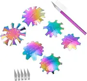 6pcs Nail Art Template Sharp Knife Nail Kits Nail Trimmer Tools Nail Gel French Nail Templates DIY Art Tool Nail Cutter DIY Nail Templates Tip Cutter Nail Art Kit Purple Steel