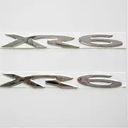 2 Pieces XR6 PVC Chrome 3D Letter Car Trunk Hood Badge Emblem Custom Nameplates Tailgate Sticker