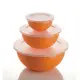 【OMADA】抗菌收納碗+組合蓋 橘色(Microban抗菌技術、適用於冰箱及微波爐、密封後少外部帶來的汙染)
