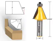 22.5 Degree Chamfer Edge Forming Router Bit - 1/2" Shank - Yonico 13913