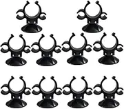 Wanfoou 10 PCS Suction Cup Clips, Aquarium Suction Cup Pipe Holder, Double Buckle Wire Clip for Fish Tank Oxygen and Water Pipes, Durable Suction Mount for Turtle Tank and Cable Management, Black