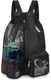 WANDF Swim Bag Mesh Drawstring Backpack with Wet Pocket for Swimming, Gym, an...