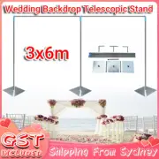 3mx6m Iron Wedding Backdrop Telescopic Stand Party Curtain Frame Drapery Pipe Po