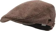 [Ipetboom] Men Adjustable Vintage Beret Hat Breathable Colored Outdoor Cap for Warmth and Style Autumn Coffee