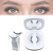 Enjuvie Magnetic Eyelashes with Applicator, Upgrade Soft Magnetic Lashes Natural Look, No Glue Eyeliner Needed Reusable False Eyelashes, Lightweight Waterproof Magnets Lashes for Daily(Style A,04)