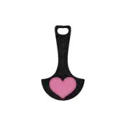 Removable Shopping Trolley Key Token suits Coles, Aldi Love Heart Black Pink