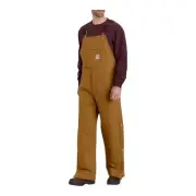 Carhartt mens Loose Fit Firm Duck Insulated Bib Overall Big & Tall Brown New