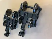 2 BACHMANN G-SCALE Sandard FREIGHT TRUCKS w/ 31mm METAL WHEELS, Knuckle Couplers