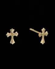 14K Mini Cross Studs