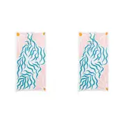 2x LVD Kids Microfibre Beach Towel In Bag Quick-Drying 70x140cm Pretty Reef