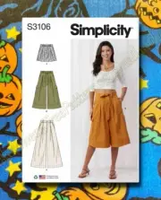 Simplicity 3106 retro Shorts Pleated Pants Sewing Pattern Sizes 6-14 s3106 UNCUT