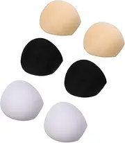 [COMPUKAS] 3Pairs Removable Inserts Soft Sponge Pads for for Sports Bras Yoga Wear and Everyday Use Lightweight and Washable Design Skin