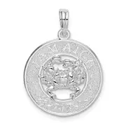 Sterling Silver De-Ani Rhodium-Plated Jamaica Round Circle With Crab Pendant