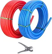 EFIELD 1/2 inch 2 x100 ft Pex-A Pipe/Tubing Blue & Red 200 ft Length for Potable Water-for Hot/Cold Water-Plumbing Applications, with Free Pipe Cutter