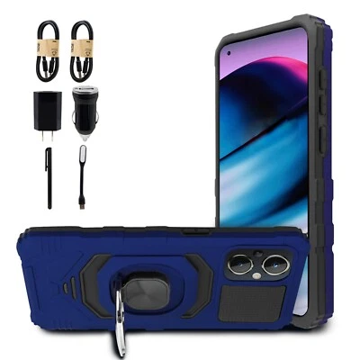 For OnePlus Nord N20 5G Phone Case, Kickstand Cover + Tempered Glass Bundle